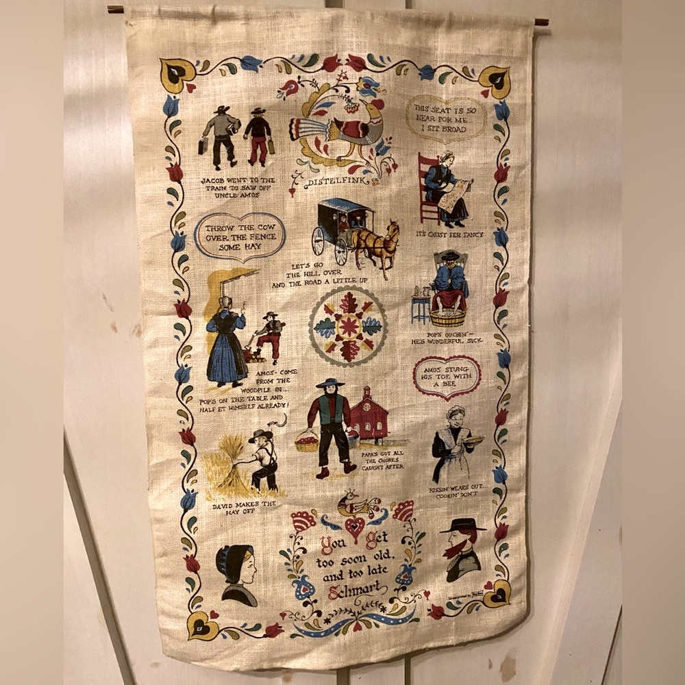 Vintage 60’s Amish Country Sampler Wall Hanging